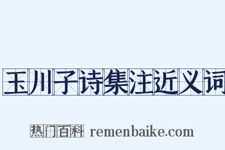 玉川子诗集注近义词是什么意思的图片